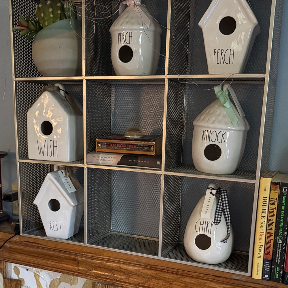 Rae Dunn White Birdhouses Set